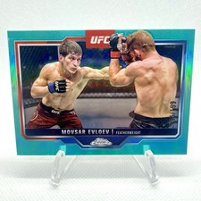 Movsar Evloev /199 2025 Topps UFC Chrome Aqua Refractor /199 #10