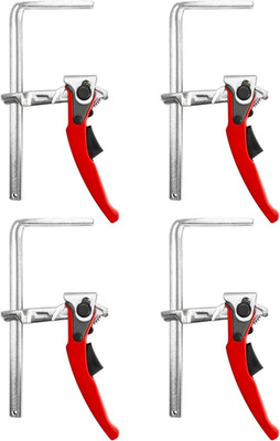 4 Pack Ratcheting Table Clamp Quick Release Bar 6-5/16in Cap 2-5/16in Throat