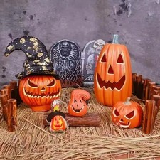 Halloween Pumpkin Lantern Light Prop Outdoor Party Home Decor Orange Glow