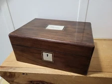 Antique Engraved Mother Of Pearl Wood Box Jewelry Document Sewing Henrietta