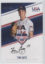 2018 USA Baseball Stars & Stripes CNT Signatures Black Ink Tim Cate Auto 1u6