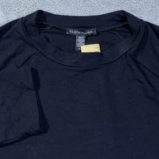 Eileen Fisher Black Long Sleeve Crew Neck Tunic Dress M M Viscose Elastane