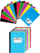 College Ruled Composition Notebooks 5-Pack  1-Subject Spiral Notebooks 12-Pack