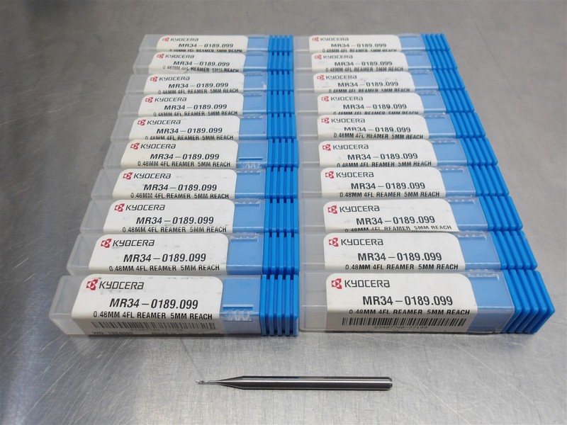 20 NEW! Kyocera 0.48mm Carbide Spiral Flute Reamer 4FL 5mmRch MR34-0189.099