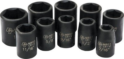 PERFORMANCE TOOL 10 PC 1/2'' SAE IMP SKT SET SHALLOW