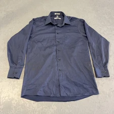 Geoffrey Beene Men’s Dress Shirt 15 1/2 32/33 Medium Blue Front Pocket