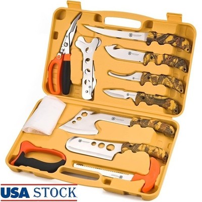 Game Knife Set 12 Pieces Ergonomic Durable 7cr17mov Steel Portable Hunting Tools