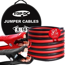 TOPDC 6 Gauge 16 Feet Jumper Cables for Car, 6 Gauge, 16FT , 6 16FT 