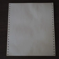 Continuous Dot Matrix Vintage Printer Paper Tractor Feed 30 Sheets 8.5 x 11 NOS