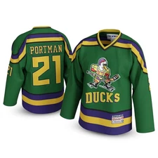 Dean #21 Mighty Portman Ducks Hockey Jersey –Stitched Letters & Numbers, Auth...
