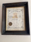 GAR  RARE Framed 1885 Post System Sons of Veterans Charter #33 Ithaca,New York