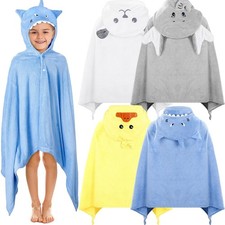 4 Pcs Kids Hooded Bath Towel Set 55'' x 27.5 Large Hooded Towel for 3-10 Boy ...
