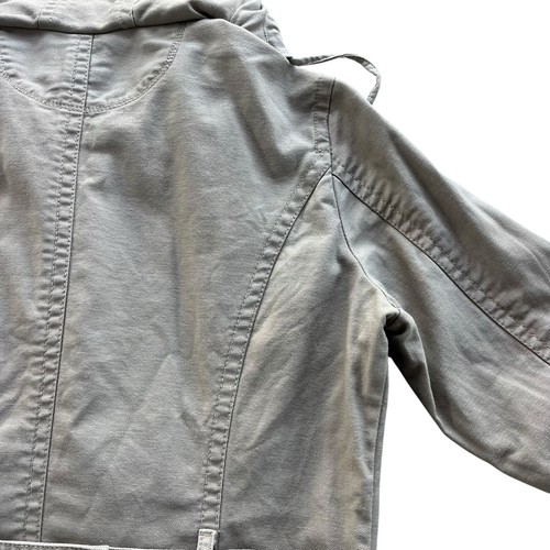 Converse One Star Womens M Tan Khaki Double Breasted Hooded Belt Trench Coat Y2K - Picture 16 of 24