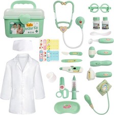 Ultimate Doctor Toy Set for Toddlers - 30 Pieces with Stethoscope  Costume
