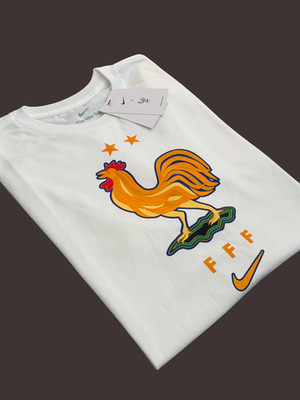 Nike Men FFF France Crest T-Shirts Soccer Football Sz M / L / XL Tee Jersey New
