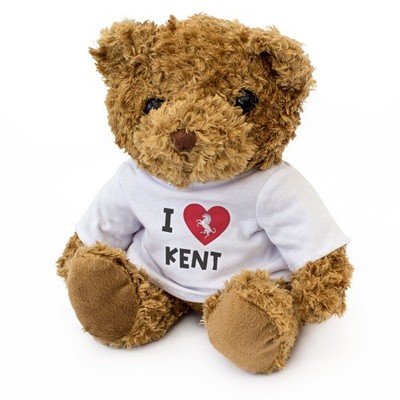 Ich Liebe KENT FLAG - Teddybär - Süß Kuschelig Weich Niedlich - Geschenk Präsent