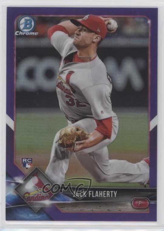 2018 Bowman Chrome Purple Refractor 145/250 Jack Flaherty #72 Rookie RC 7m3