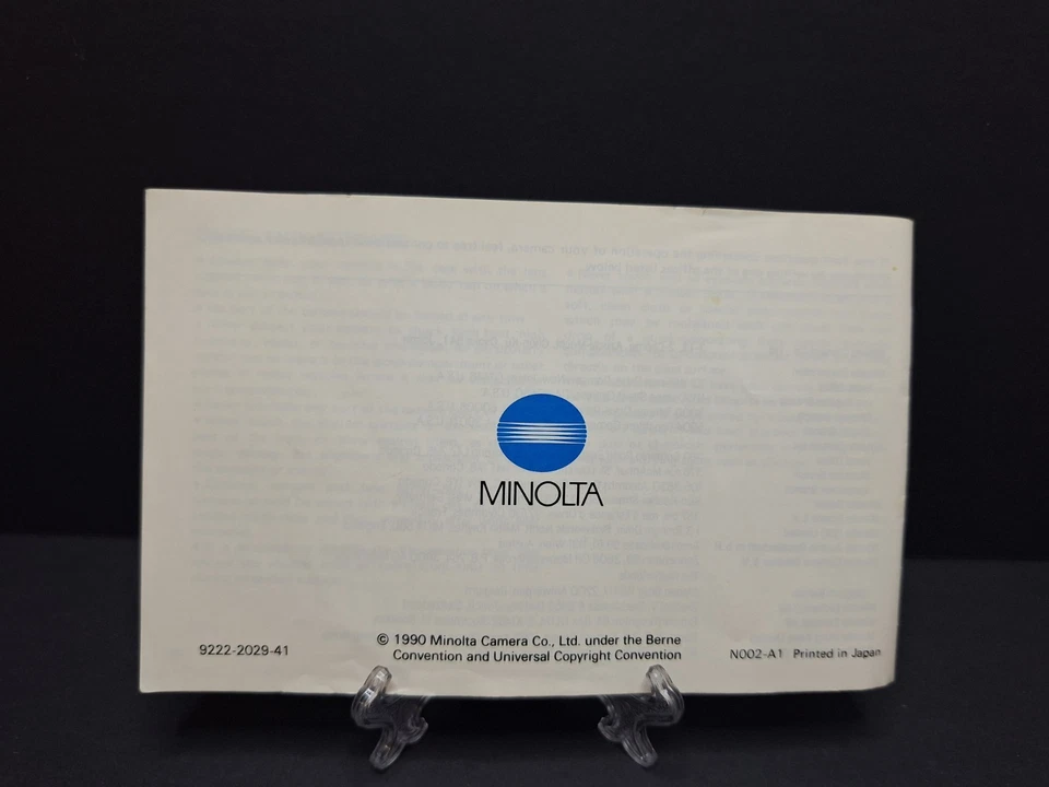 Minolta X-9 English Instruction Manual 35mm SLR Film Camera - Image 2 of 4