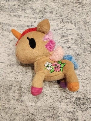 Tokidoki Unicorno Kaili Sunkissed Tan Plush  Hawaiian Flowers Stuffed Animal