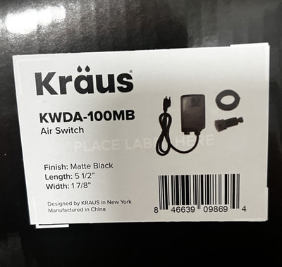 Kraus KWDA-100MB Air Switch Kit Matte Black Finish 5 1/2 in x 1 7/8 in