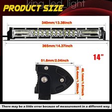 8 14 22 32 42 52 Led Light Bar Spot Flood Combo Fog Driving Truck Offroad Suv