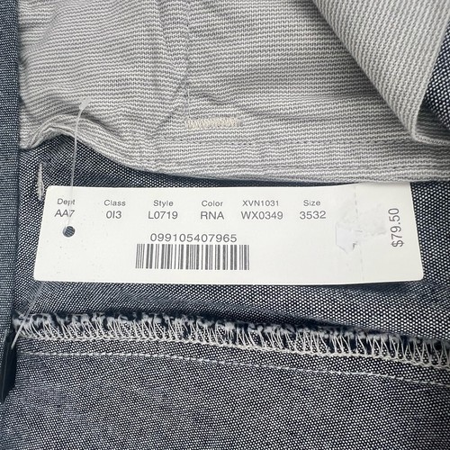 J Crew Pants Men's 35x32 770 Straight Blue Chambray Cotton Stretch Chino NWT - Picture 12 of 19
