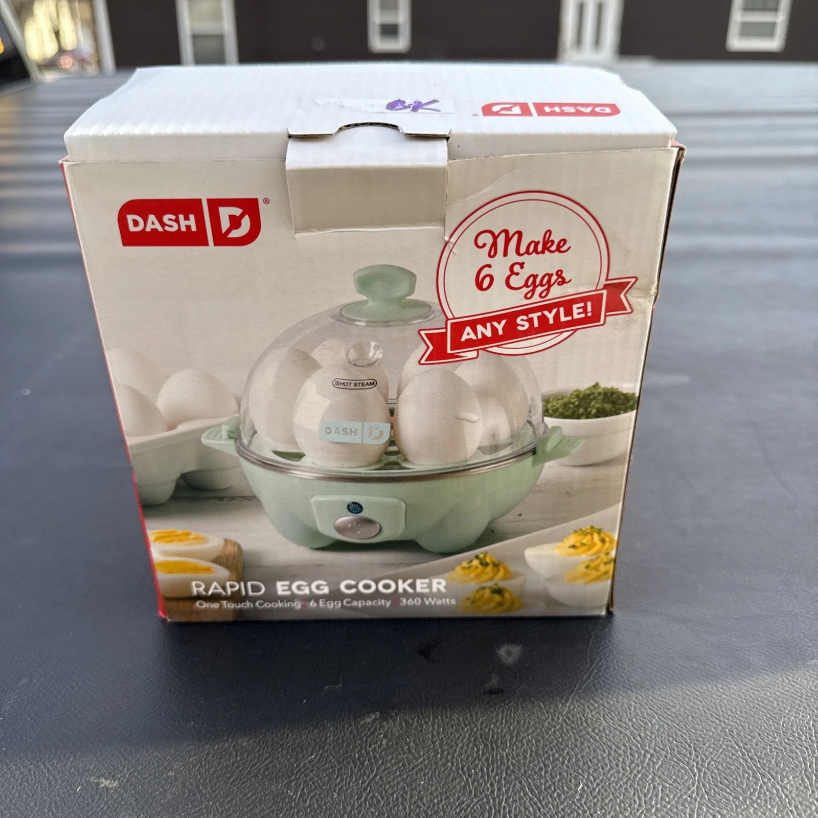 DASH Rapid Egg Cooker 6 Egg Capacity Any Style One-Touch Cooking Compact Aqua