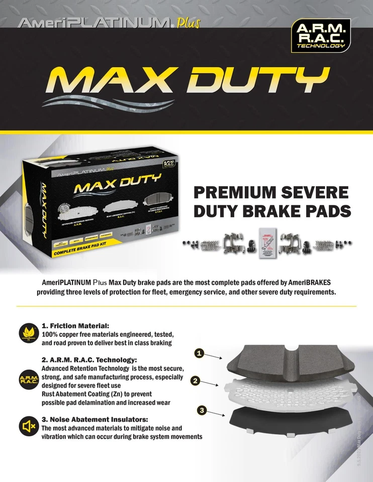 Rotores recubiertos de pastillas de freno galvanizadas Fleet para Ford F450 F550 Super Duty 2017-22 Foto 4 de 4