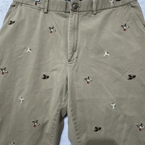 Vintage Polo Ralph Lauren Pants Mens 36x32 Khaki Embroidered Duck Pheasant Bird - Picture 2 of 9