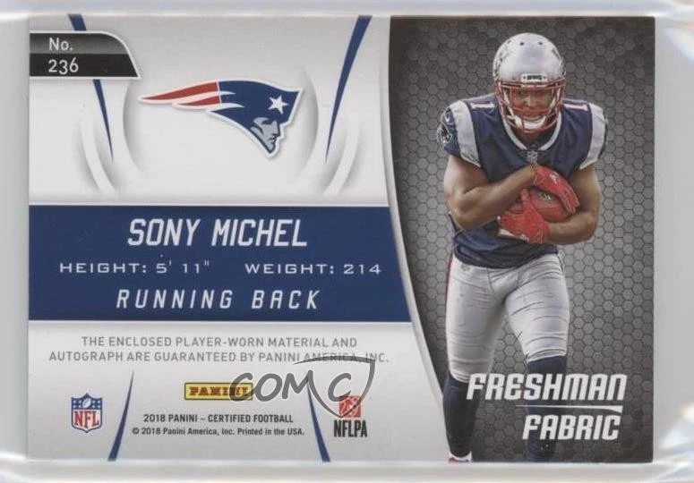 2018 Certified Gold Etch /25 Sony Michel #236 Rookie Auto RC - Image 2 of 2