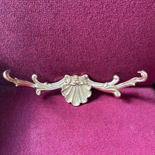 Brass Ornate Pediment Garland Acanthus Topper Wall Gold  14.5" Hollywood Regency