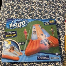H2OGO! 18' Triple Lane Water Slide, With Speed Ramp, Inflatable, NEW.