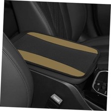 Car Center Console Cover, Leather Armrest Protector Beige