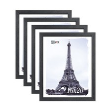 VCK 16x20 Poster Frame 4 Pack, Black Solid Wood Picture Frames with Exclusive...