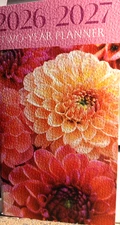 2026-2027 2-Year Pocket Planner Flowers For School, Work, Appointment