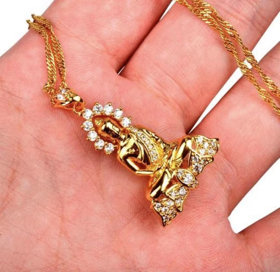 Golden Buddha Pendant with Dot Diamonds Necklace - Image 2 of 4