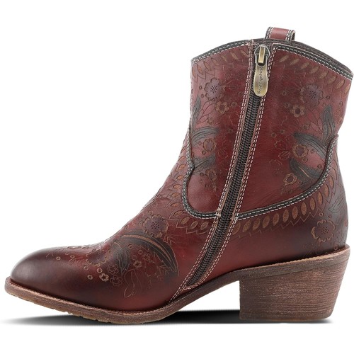 L'Artiste by Spring Step Womens Galop Western Ankle Boots - Mahogany NEW - Picture 3 of 8