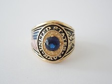 Ring Herren United States Navy Modeschmuck Glasstein Blau 18,5 g/Gr.66