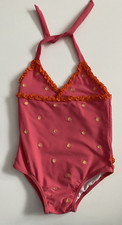 Janie and Jack One Piece Swimsuit Pink Orange Ruffled Flowers Size 5T