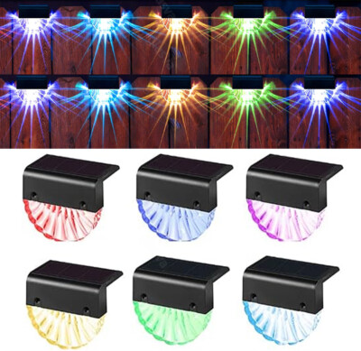 Zaunbeleuchtung Zaunlampe LED Pfostenkappe Zaun Leuchte Solar Treppen Lampe Set