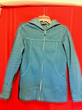 Kirkland Signature Heavy Hoodie Jacket Blue Green Size SP Zip Front Adorned Pock