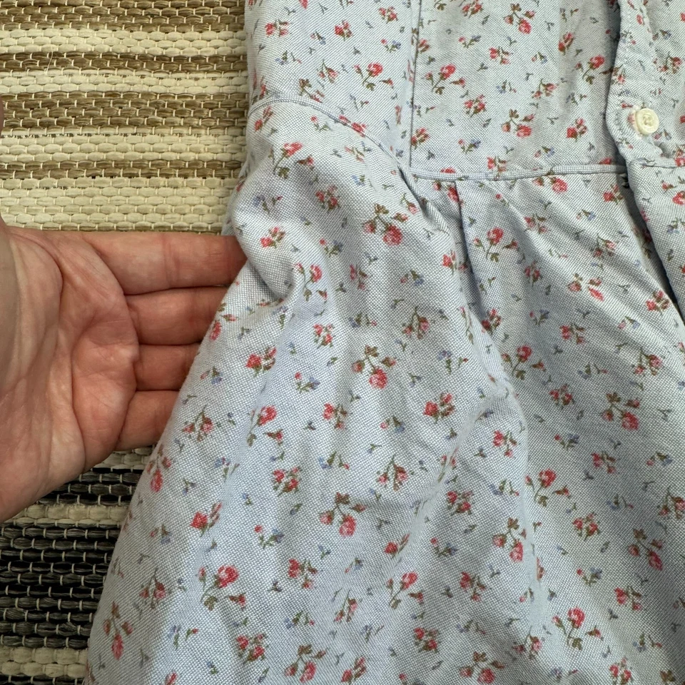 Ralph Lauren Niñas Floral Sin Mangas Mameluco Pantalones Cortos Preppy Azul Claro Talla 16 Foto 3 de 4