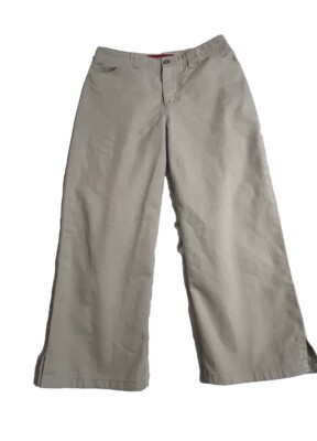 Gloria Vanderbilt Khaki Stretch Capri With Pockets Size 4 Petite