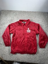 Vintage 80s Streetwear Mens Medium Ireland Coach Coaches Windbreaker Jacket Red