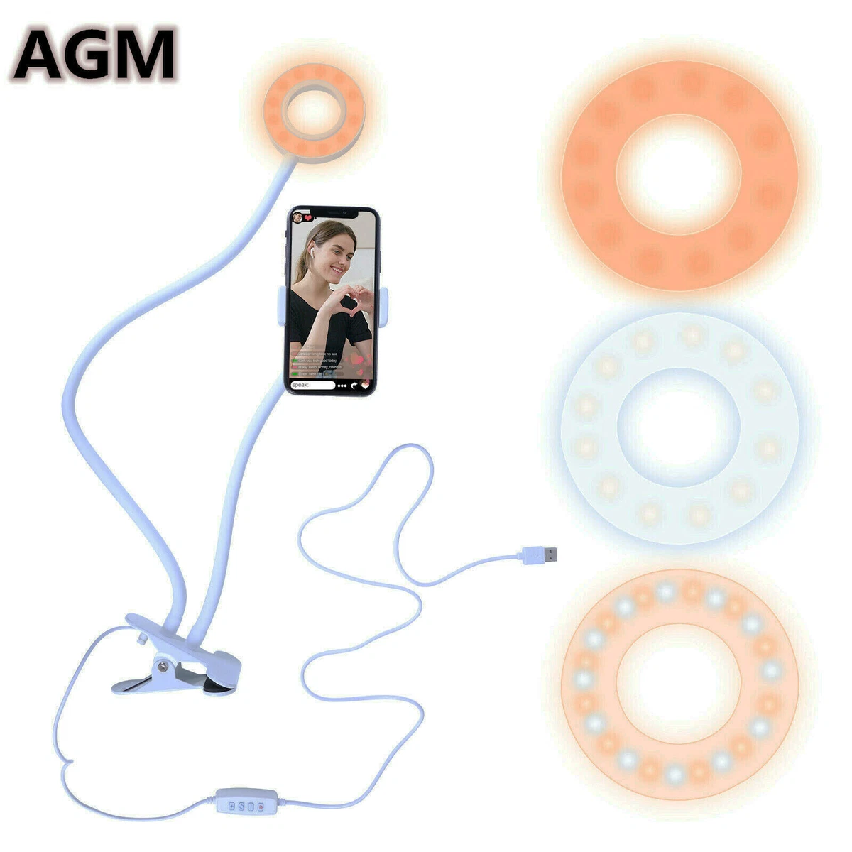 Selfie ring light with sale cell phone holder