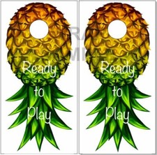 Ready To Play Pineapple Cornhole Wrap Bag Toss Skin Decal Sticker