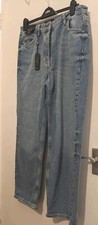 Next Emma Willis Collection Wide Leg Cropped Blue Jeans Size 12L 34" W 27" L New