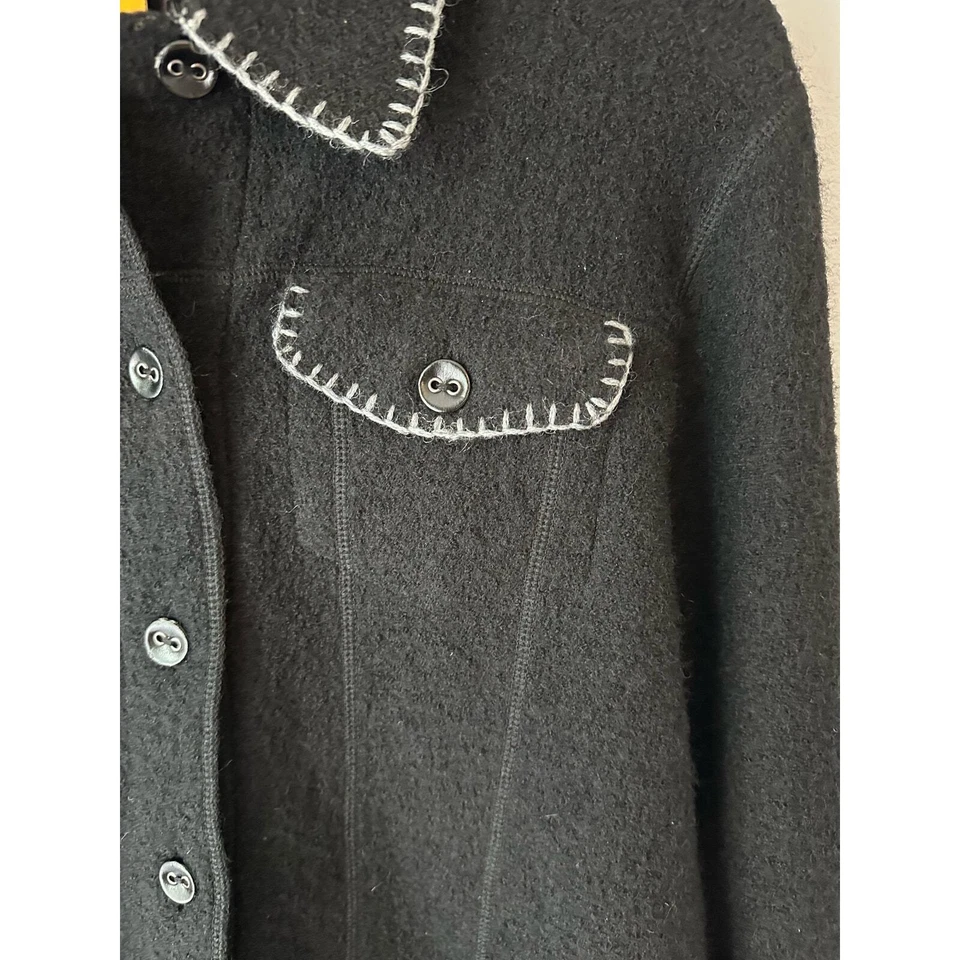 Black Ruby Rd Jacket Wool with Buttons Women's Small Jacket Sweater - Image 2 of 4
