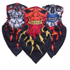 Halloween Skull Half Face Mask Scarf Neck Gaiter Bandana Balaclava for Men Women