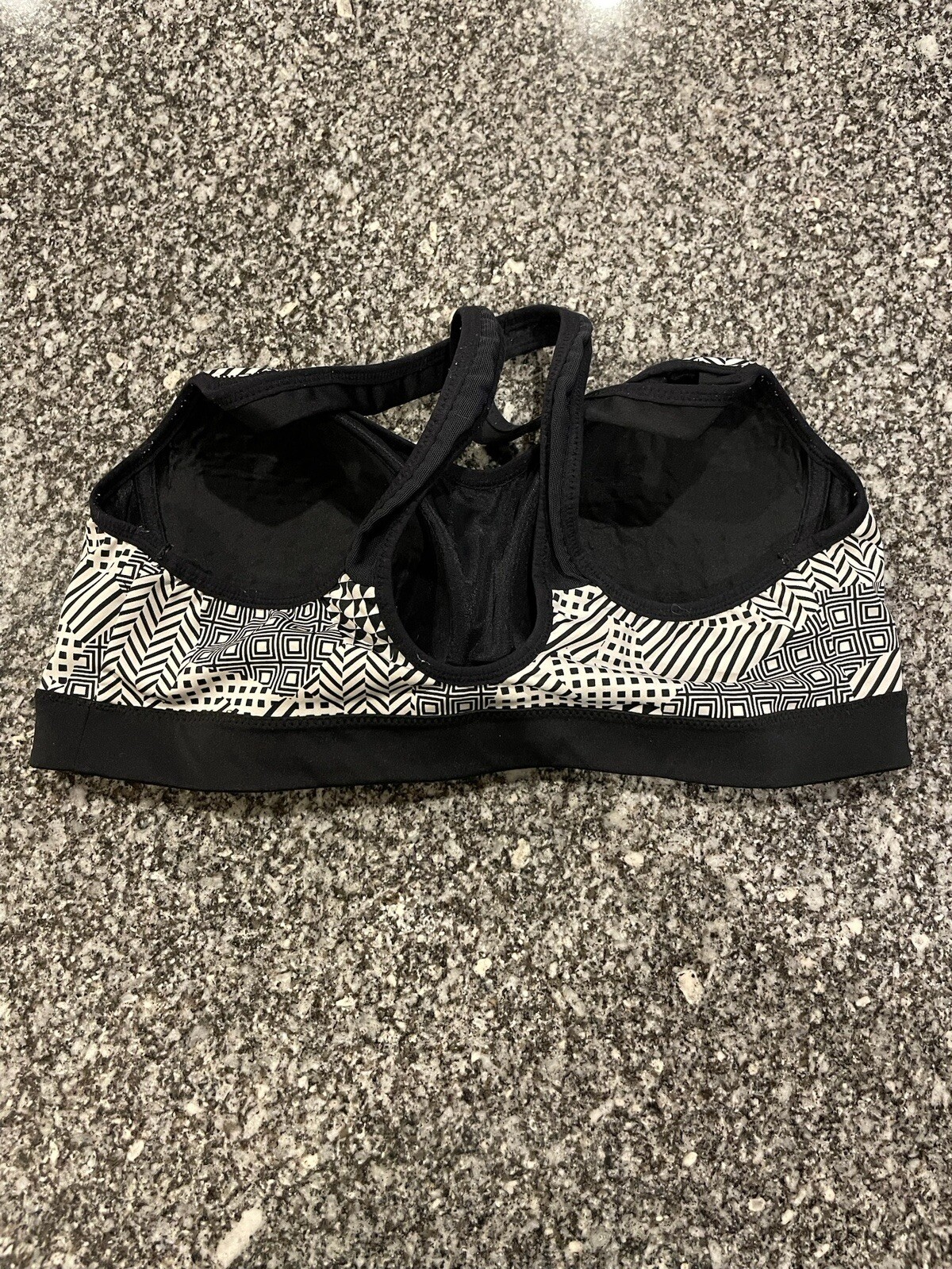 Brooks Juno Sports Bra Size 38A, Black White Striped Design High Impact (A5) thumbnail 2